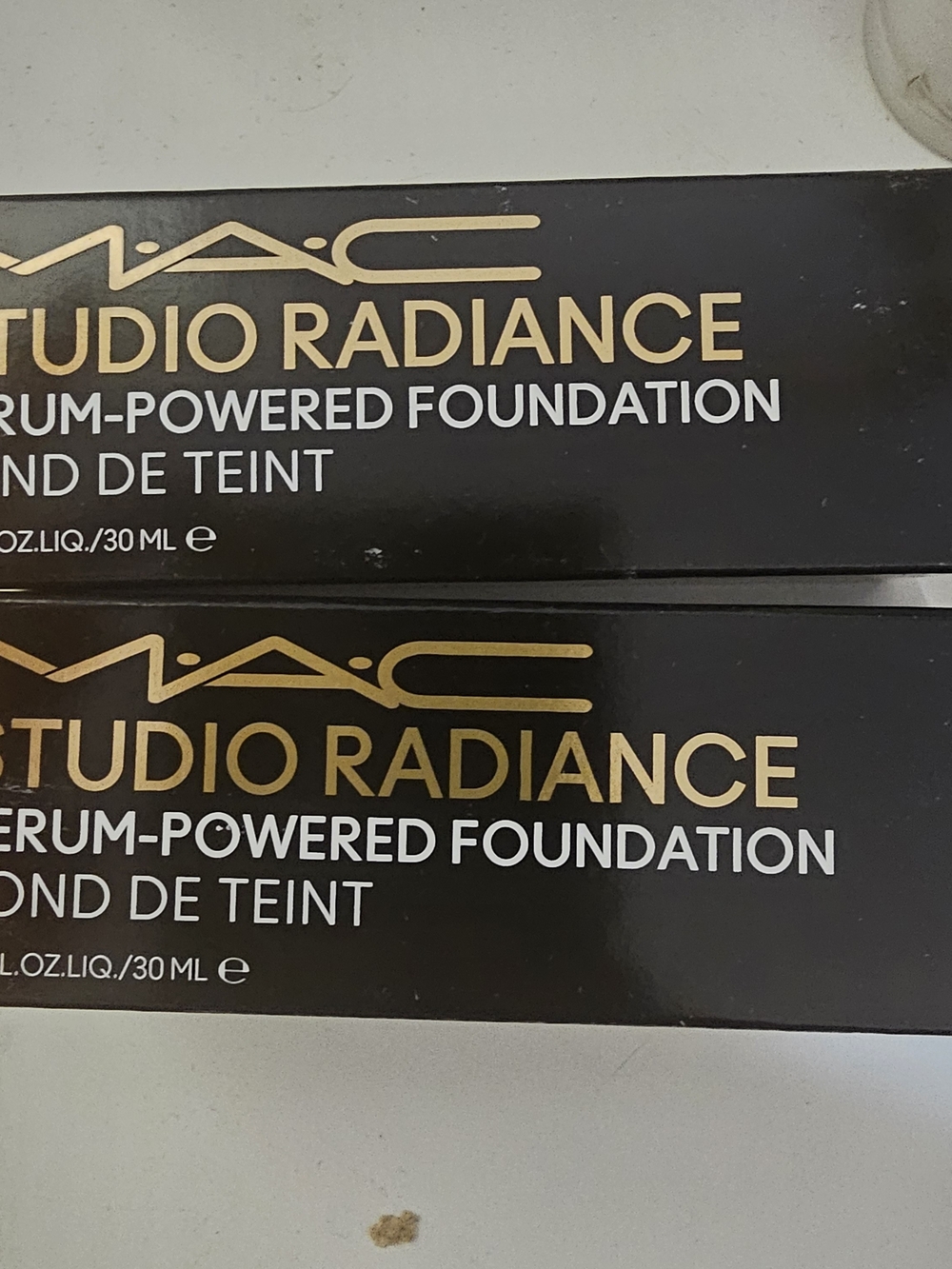 MAC Cosmetics Studio Radiance Foundation — Black and Gold Packaging